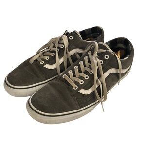 Men's Vans Off The Wall Skate Old Skool Pewter Gray/White Suede And Canvas Shoe.